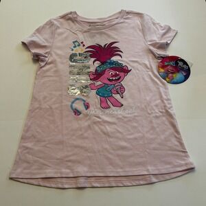 Dreamworks Trolls World Tour Poppy Shirt Girls Size Large 10/12 Pink -New w/Tags